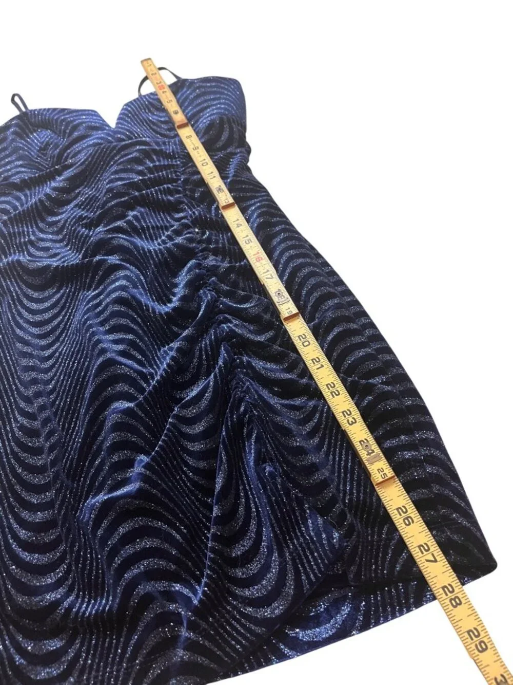 Honey & Rosie HOCO Y2K Party Girl Vibe Crushed Velvet Bodycon Dress Small Blue
